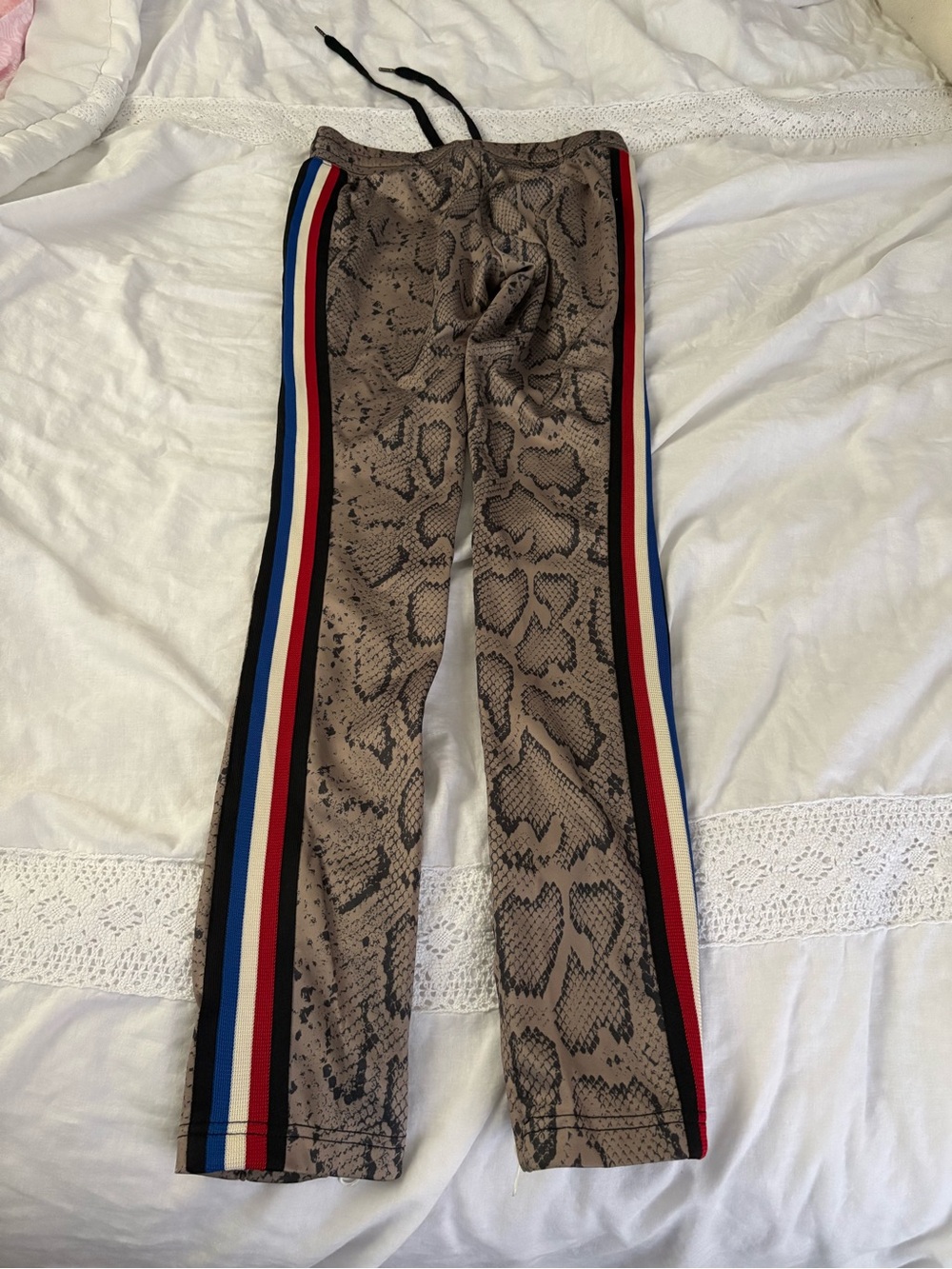 Pam & Gela Petite Snake Print Cigarette Track Pant Zippers stripes - Picture 7 of 10